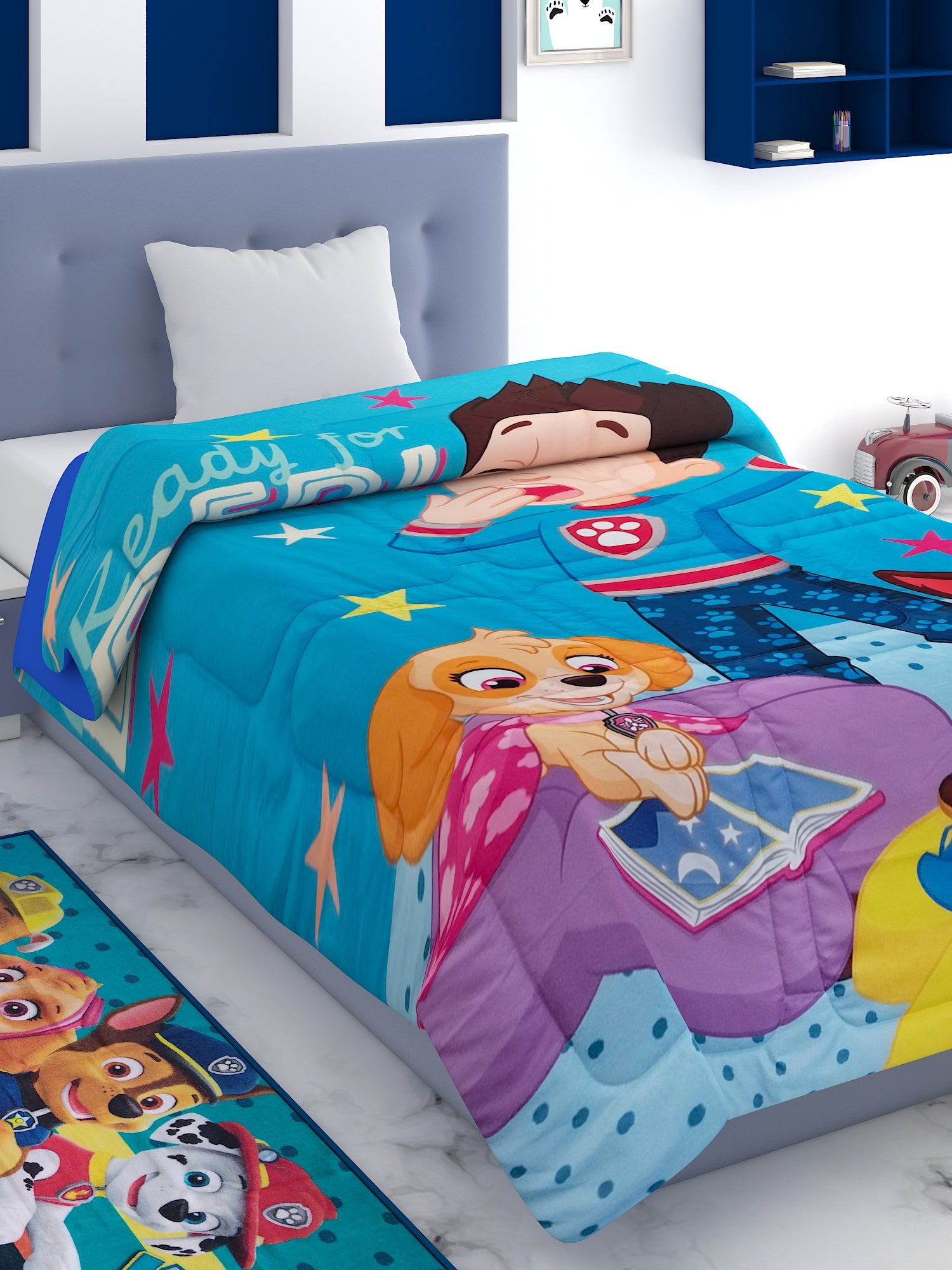 Paw Patrol kids comforter featuring fun characters, soft fabric, and cozy warmth – perfect bedding for children’s rooms and cartoon lovers.