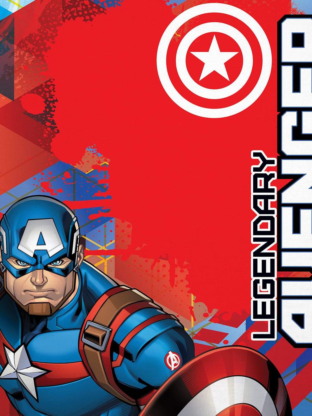 Premium Marvel Captain America kids Cotton Double Bedsheet Set crafted with soft breathable cotton, eye-catching superhero artwork, and durable stitching to create an exciting and cozy bedroom look for kids.