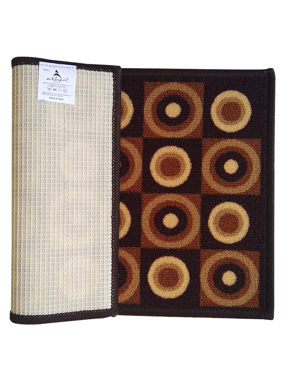 Premium beige doormat by Athom Living, Eazy Home collection, 37x57cm, anti-skid backing for safety, stylish and durable, perfect for using as a doormat or bathmat in your home.