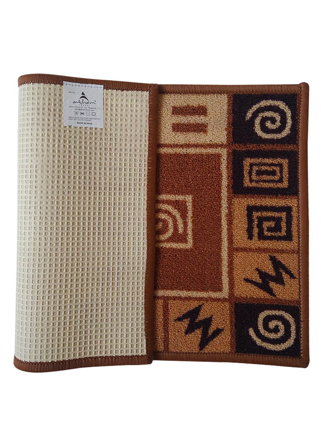 Protect your floors with Eazy Home Premium Beige Anti Skid Doormat by Athom Living, a high-quality doormat or bathmat designed to prevent slips and enhance home decor.