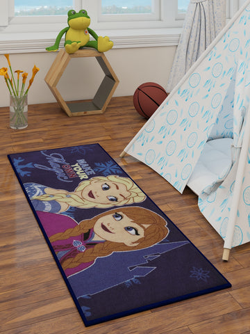 Athom Living Disney Elsa Frozen Kids Room set 1 Single Bedsheet with Pillow Cover + 1 Runner Carpet+ 2 Cushion Cover