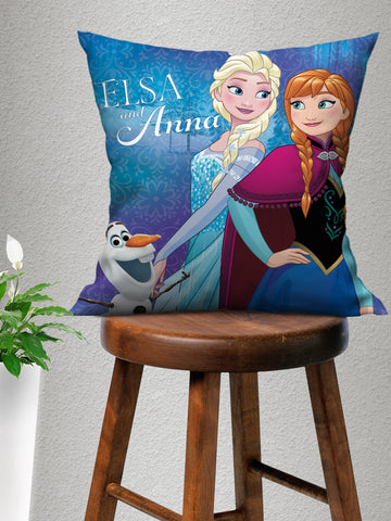 Athom Living Disney Elsa Frozen Kids Room set 1 Single Bedsheet with Pillow Cover + 1 Runner Carpet+ 2 Cushion Cover