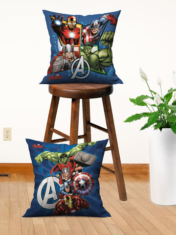 Athom Living Marvel Avengers Kids Room set 1 Single Bedsheet with Pillow Covers + 1 Runner Carpet+ 2 Cushion Covers
