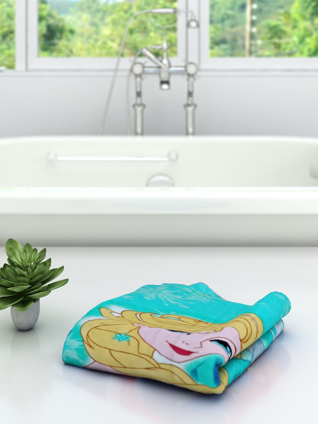Soft Disney Frozen Elsa Kids Cotton Bath Towel 350 GSM 60x120 cm by Athom Living with vibrant print and quick-drying fabric. This bath towel is perfect for everyday use, pool days, or travel.