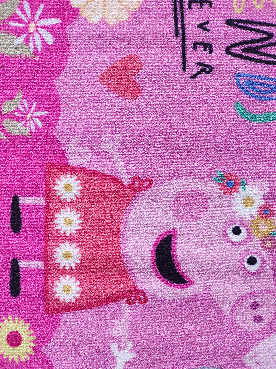 Soft and colorful Peppa Pig Friends Forever Kids runner carpet by Athom Living designed to brighten children’s spaces. This durable runner carpet brings comfort and playful style to any room.