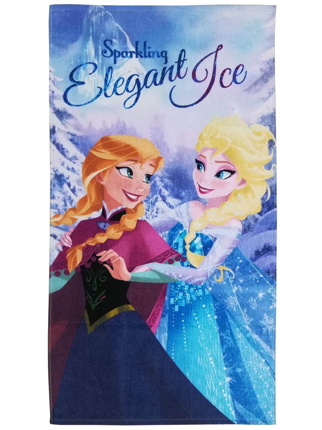 Soft and durable Disney Princess "Sparkling Elegant Ice" Kids Cotton Bath Towel duo by Athom Living, medium 60x120 cm, keeps children cozy and dry after every bath or swim.