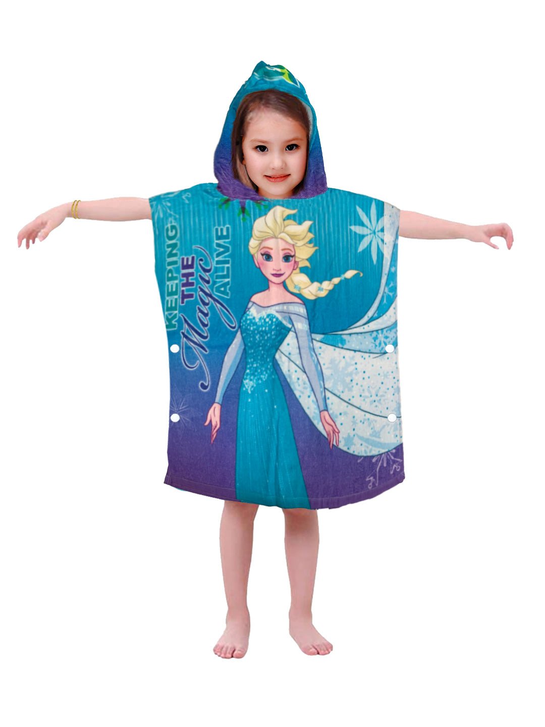 Athom Living Disney Frozen Elsa Kids Hooded & Bath Towel Combo 60x120 cm - Athom Living