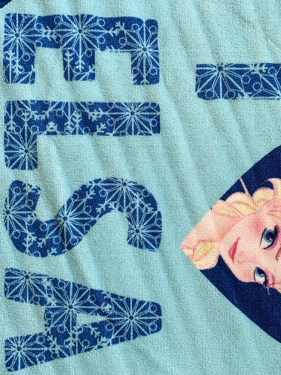 Athom Living Disney Frozen I Love Elsa Kids Round Carpet Blue 90 Diameter - Athom Living