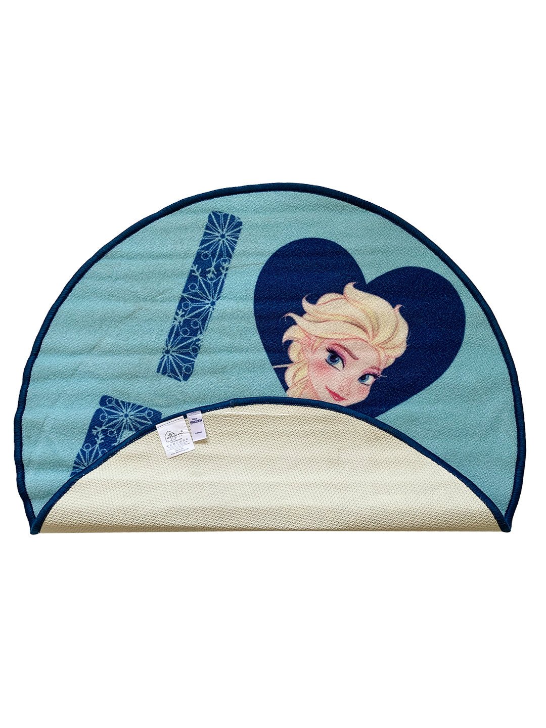 Athom Living Disney Frozen I Love Elsa Kids Round Carpet Blue 90 Diameter - Athom Living