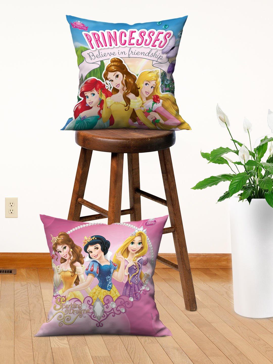 Athom Living Disney Princess Kids Room Set 1 Single Comforter + 1 Runner Carpet + 2 Cushion Covers - Athom Living
