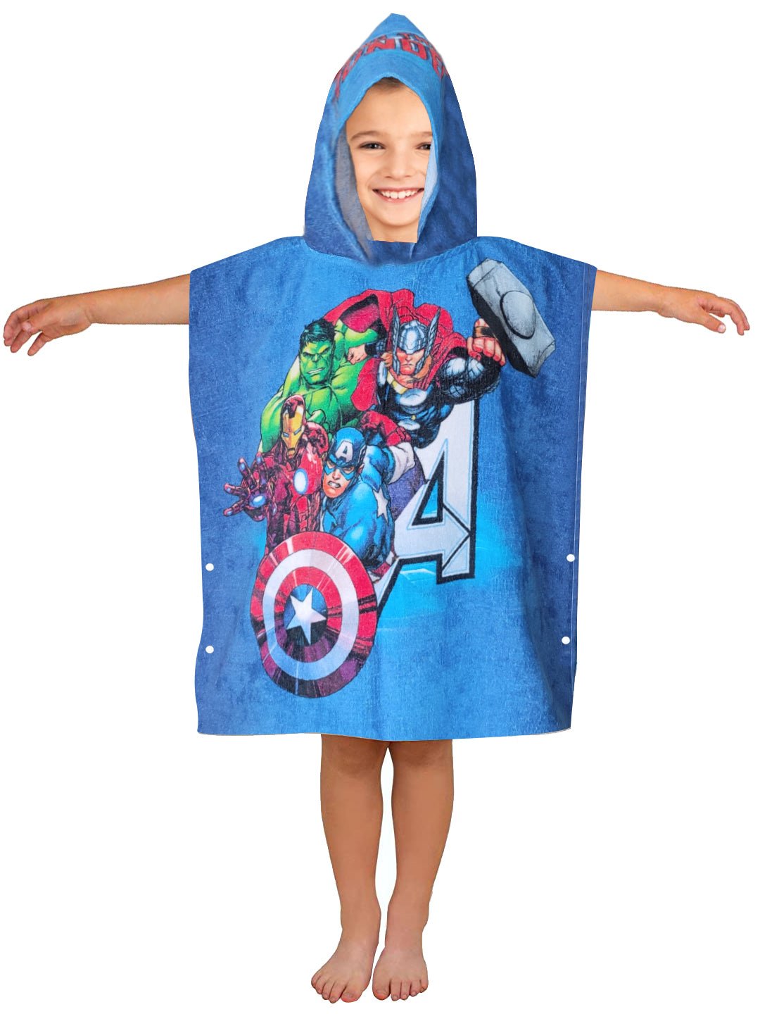 Athom Living Marvel Avengers Group Kids Hooded & Bath Towel Combo 60x120 cm. - Athom Living