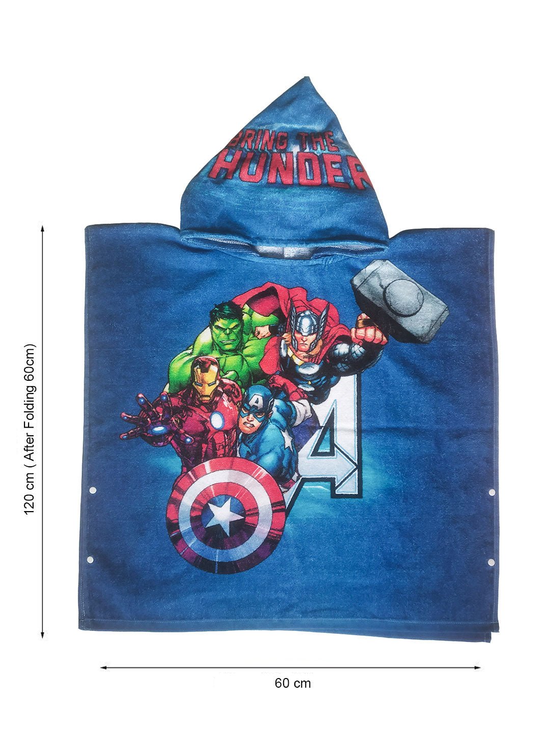 Athom Living Marvel Avengers Group Kids Hooded & Bath Towel Combo 60x120 cm. - Athom Living