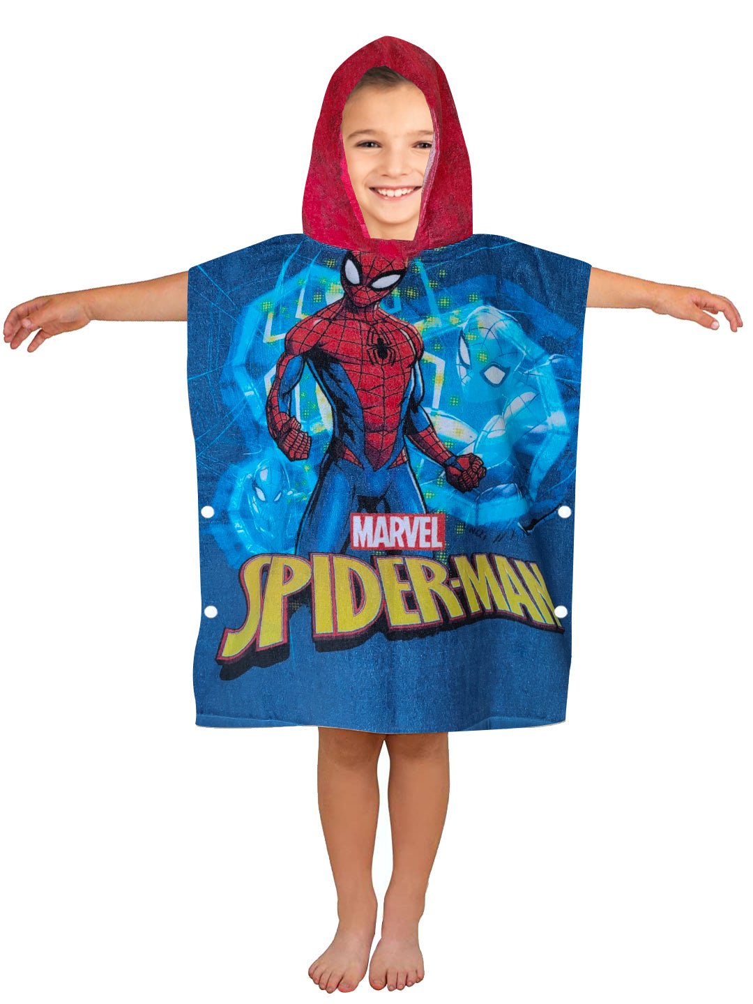 Athom Living Marvel Spiderman Kids Hooded & Kids Bath Towel Combo 60x120 cm - Athom Living