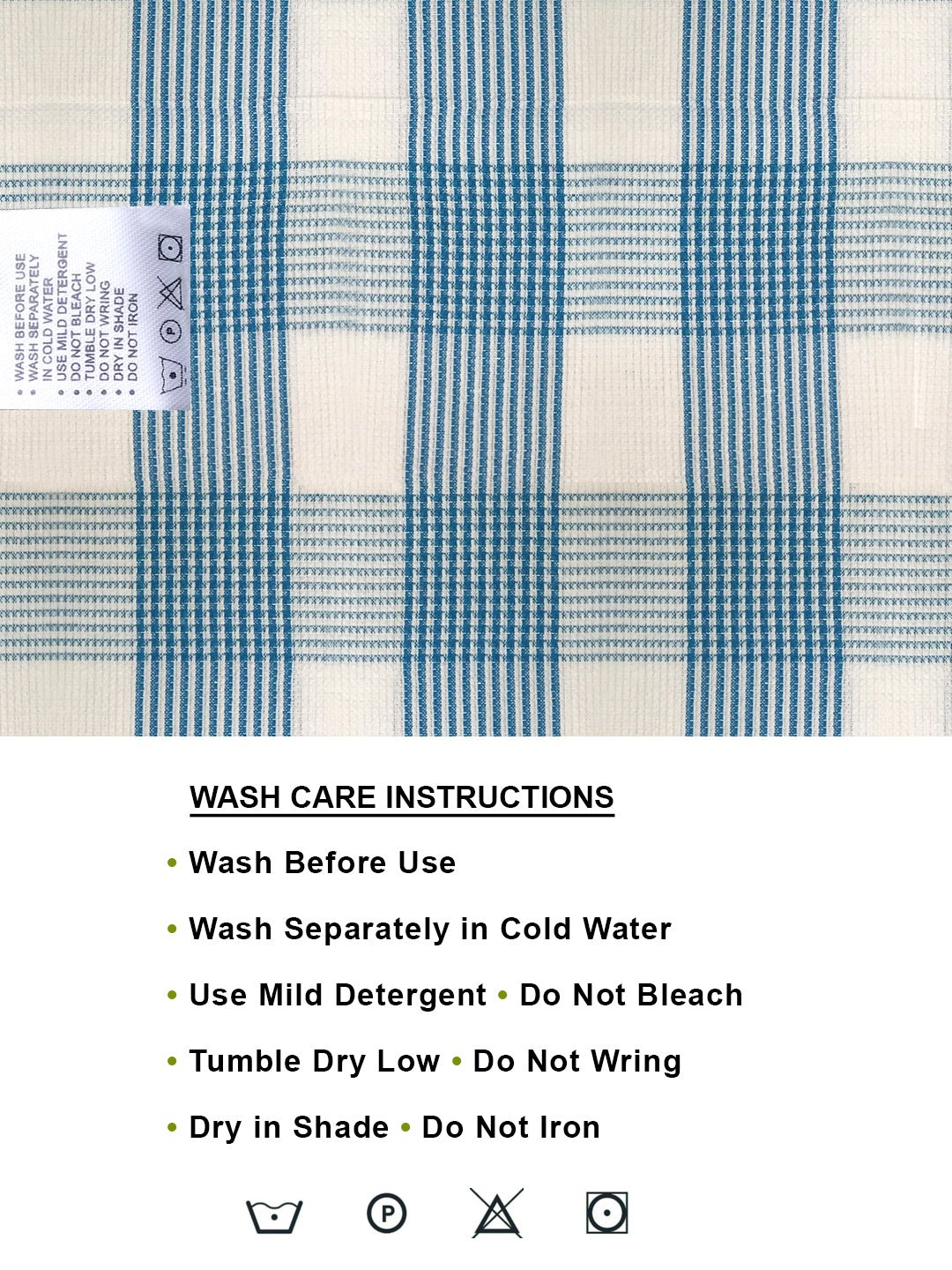 Athom Living Pin Stripes Blue Light Weight Woven Cotton Bath Towel - Large - Athom Living