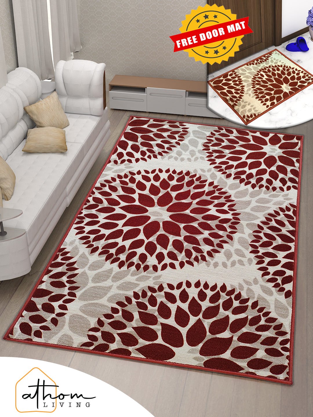 Beige Anti - Slip Carpet – Stylish Doormat, Runner & Carpet Set by Athom Living - Athom Living