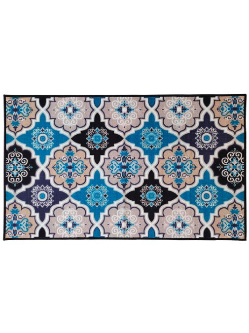 Contemporaray Blue Premium Anti Slip Printed Carpet by Athom Living - Athom Living