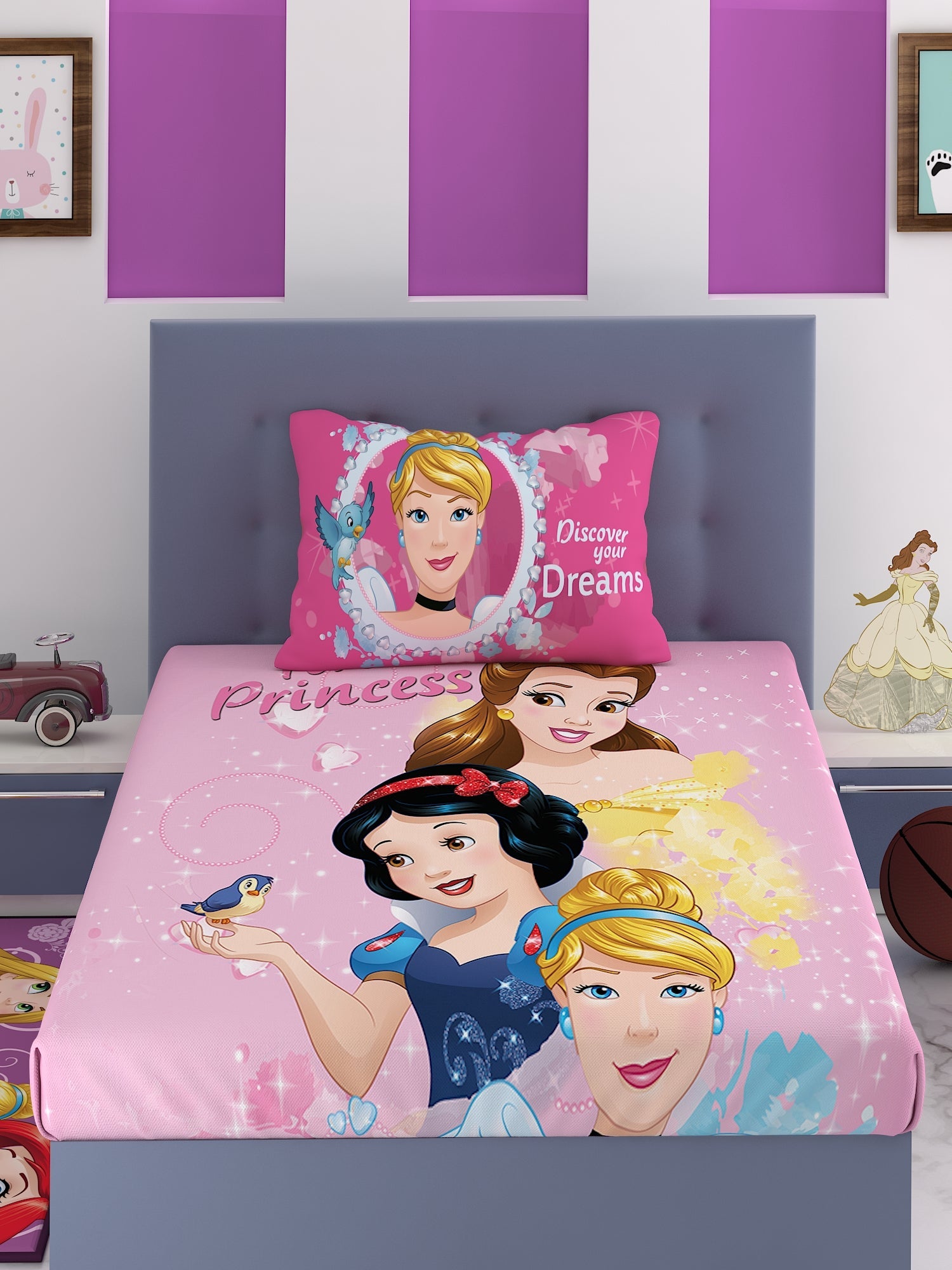 Disney Discover Your Dreams Princess Cotton Single Bedsheet Set - Athom Living