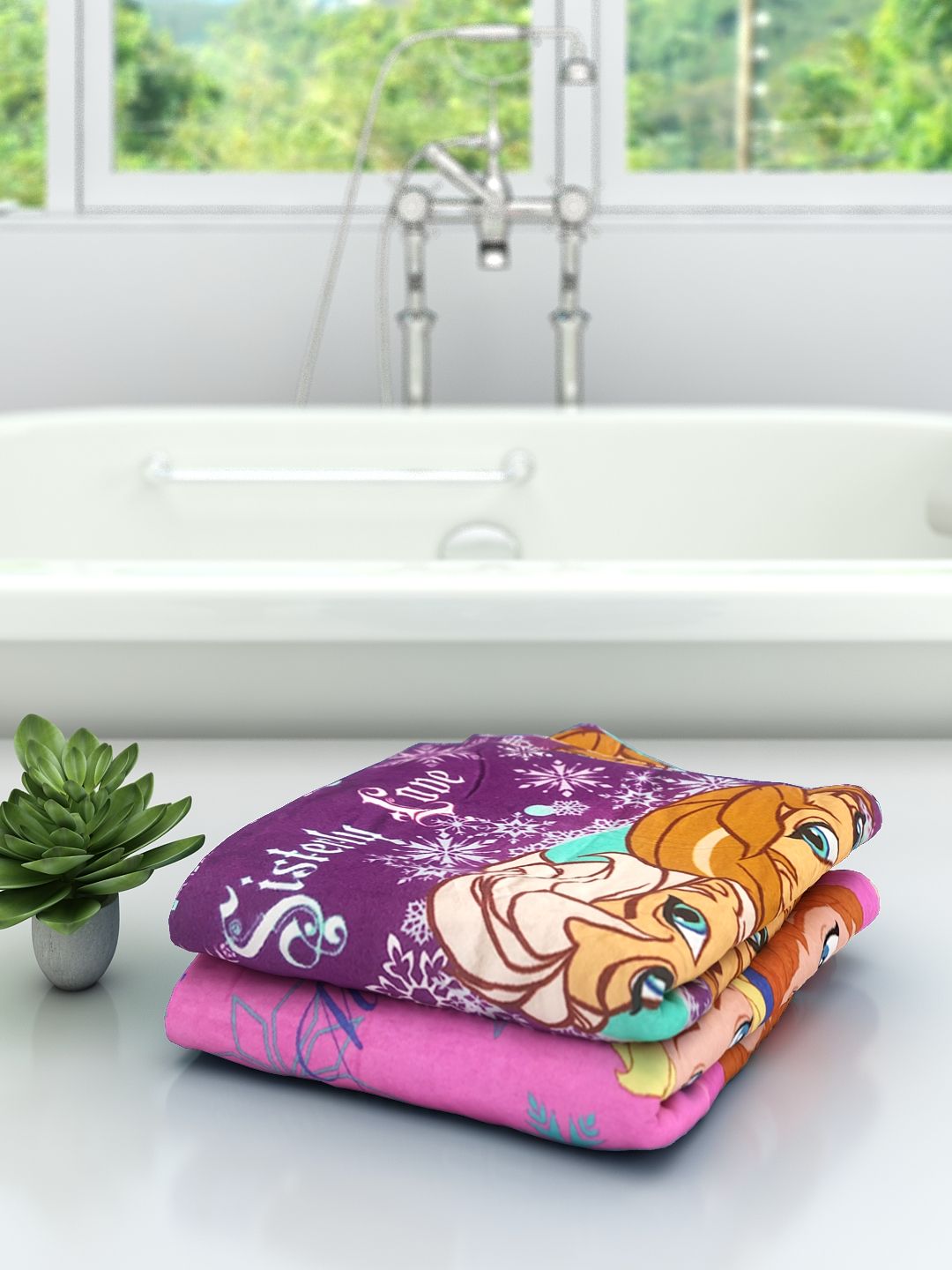 Disney Frozen "Sisterly Love" Kids Bath Towel Combo - Pack of 2 by Athom Living - Athom Living