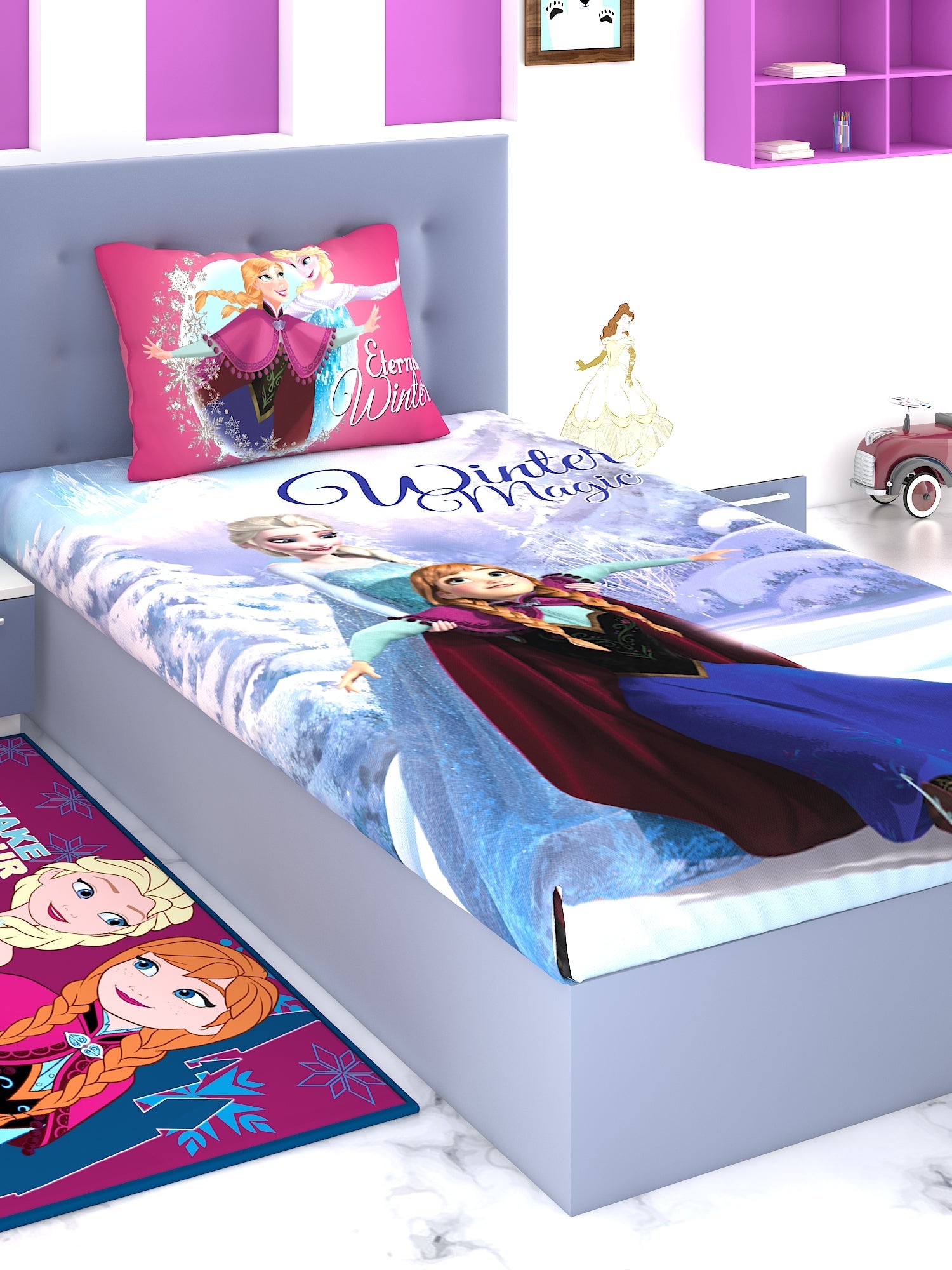 Disney Frozen Winter Magic Cotton Single Bedsheet Set - Athom Living