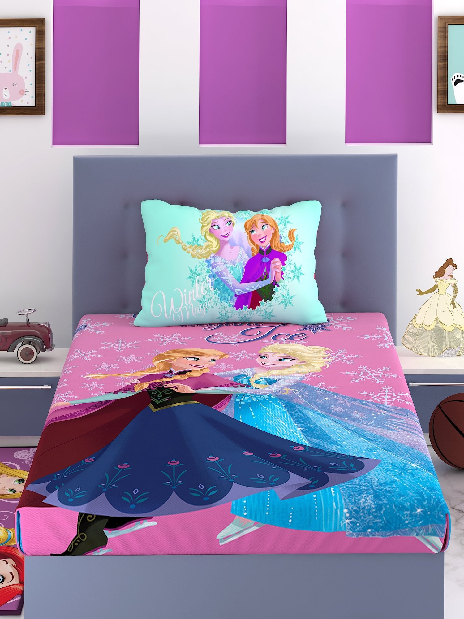 Disney Frozen Winter Magic Cotton Single Bedsheet Set - Athom Living