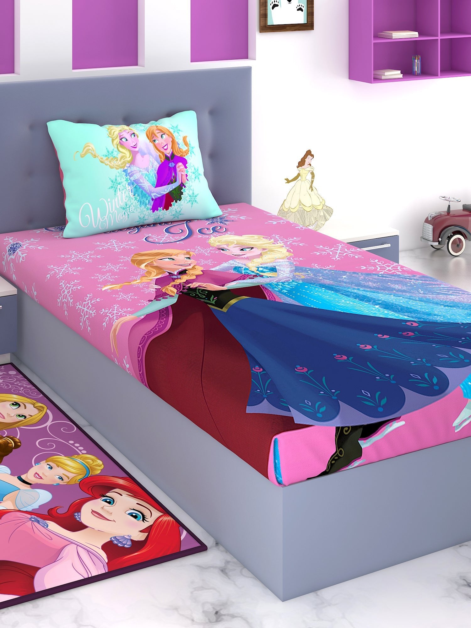 Disney Frozen Winter Magic Cotton Single Bedsheet Set - Athom Living