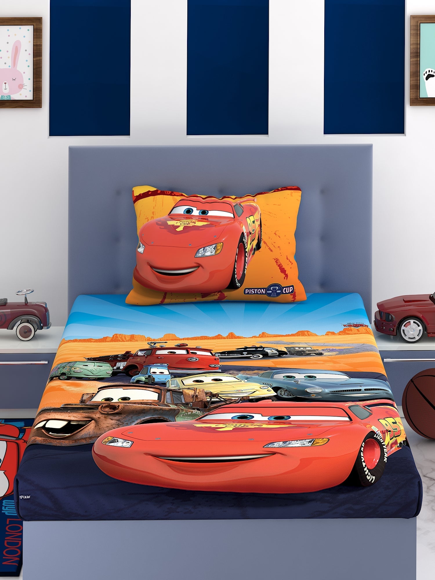 Disney Piston Cups Cars Cotton Single Bedsheet Set - Athom Living