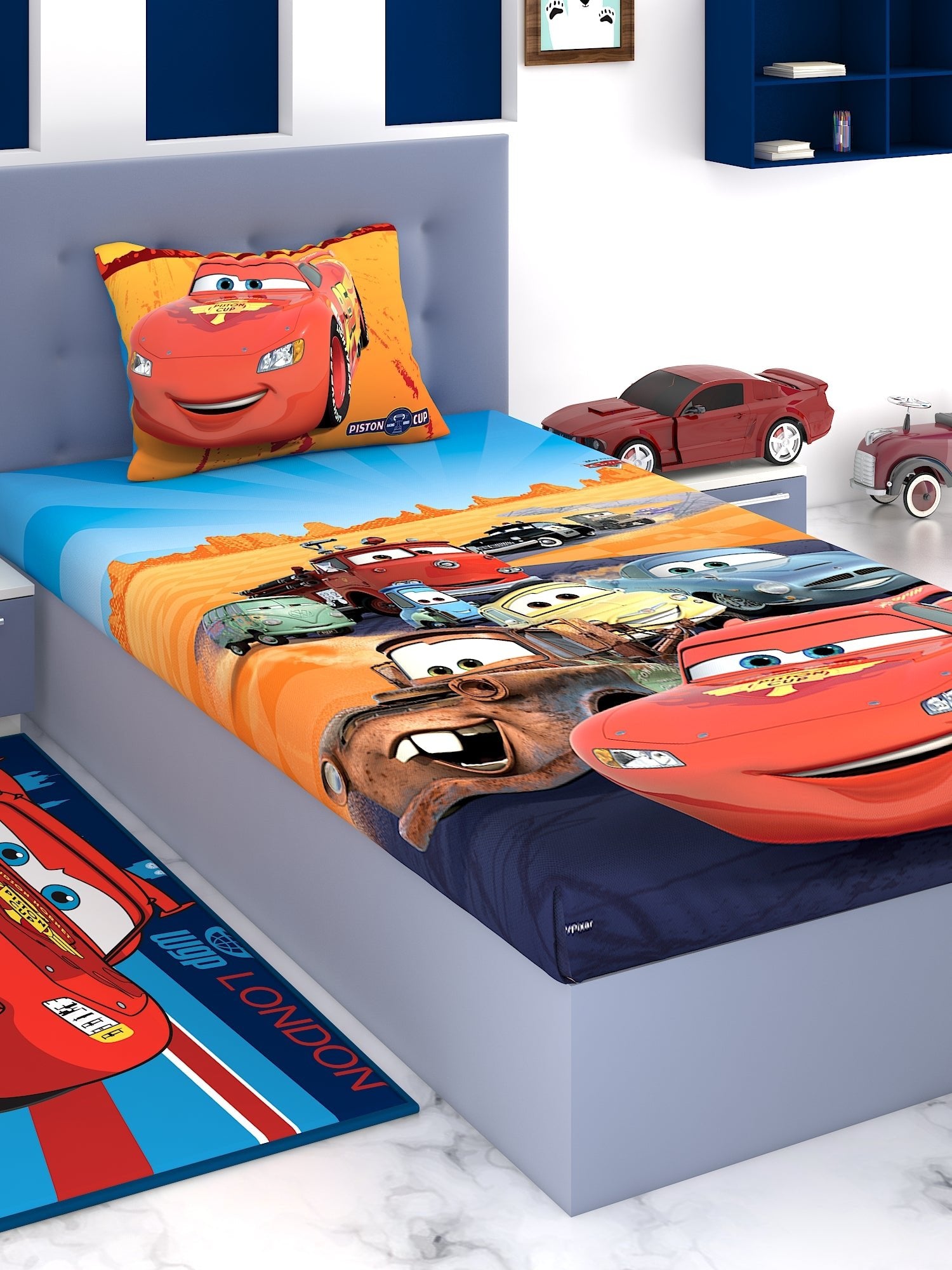 Disney Piston Cups Cars Cotton Single Bedsheet Set - Athom Living