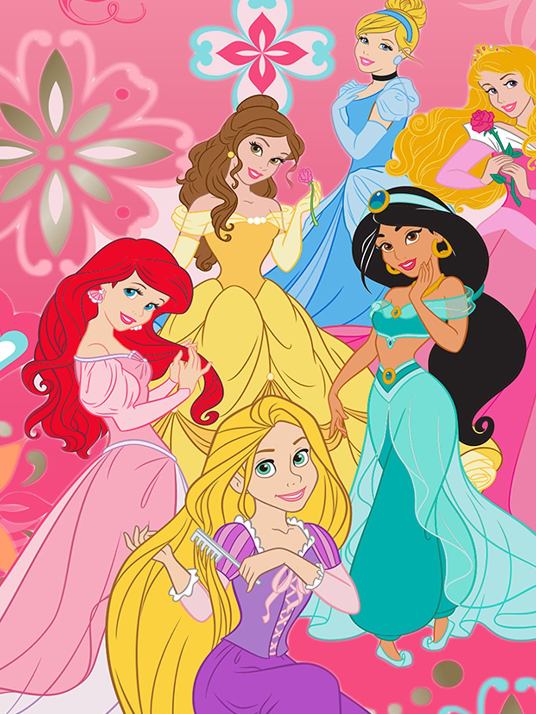 Disney Princess Group Cotton Double Bedsheet Set - King Size - Athom Living