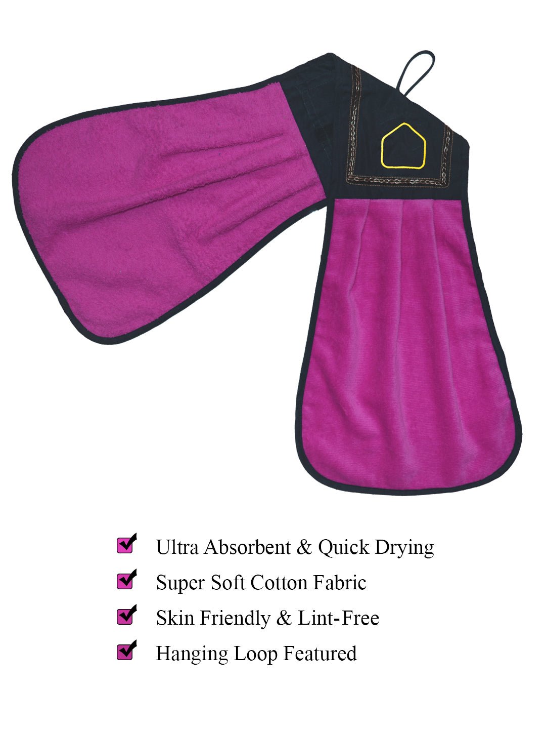 Loop Hanging Cotton Pink Washbasin Towel for Kitchen and Bathroom by Athom Living - Athom Living