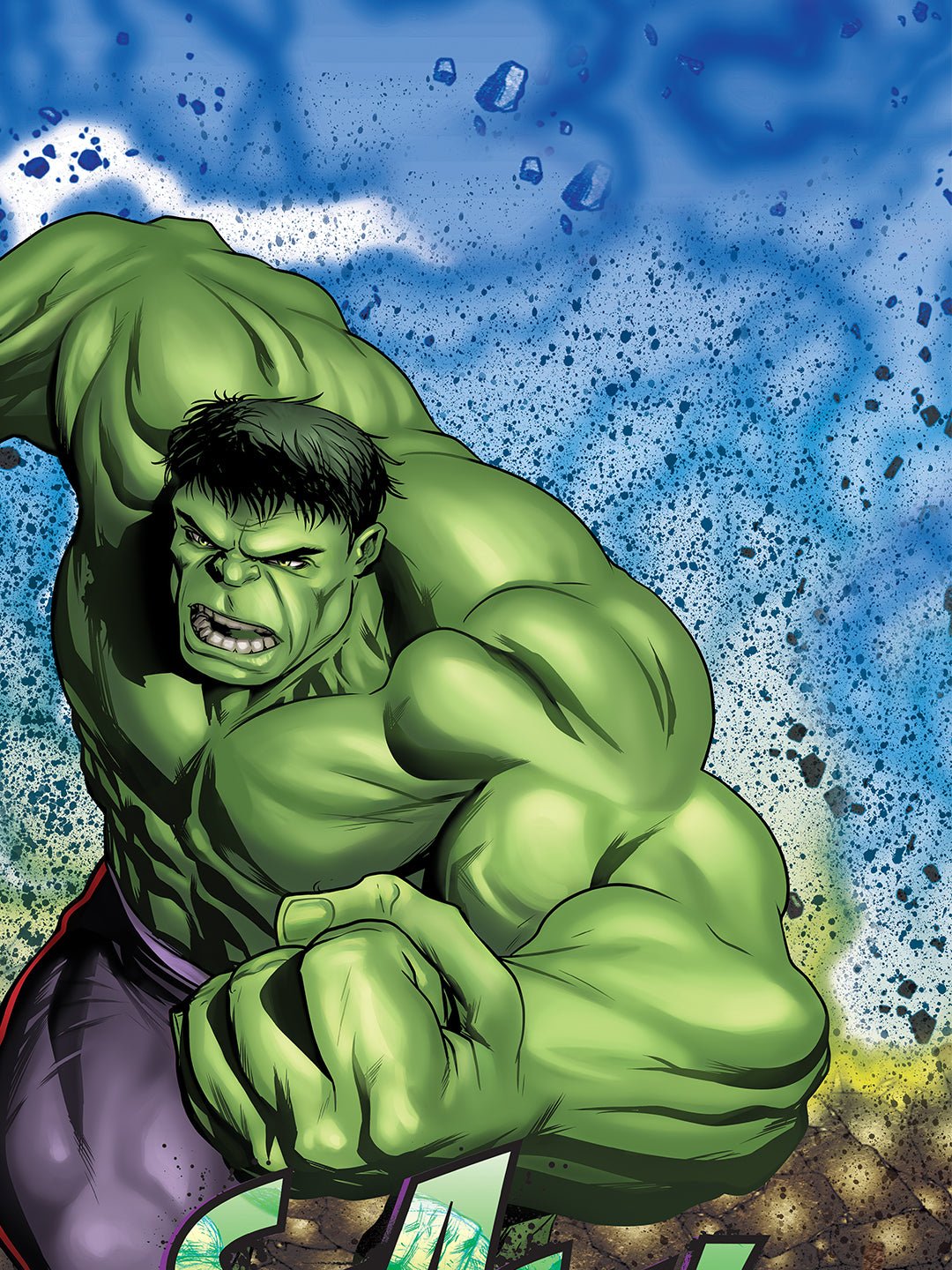 Marvel Avengers Hulk Smash Cotton Double Bedsheet with 2 Pillow Covers by Athom Living - Athom Living