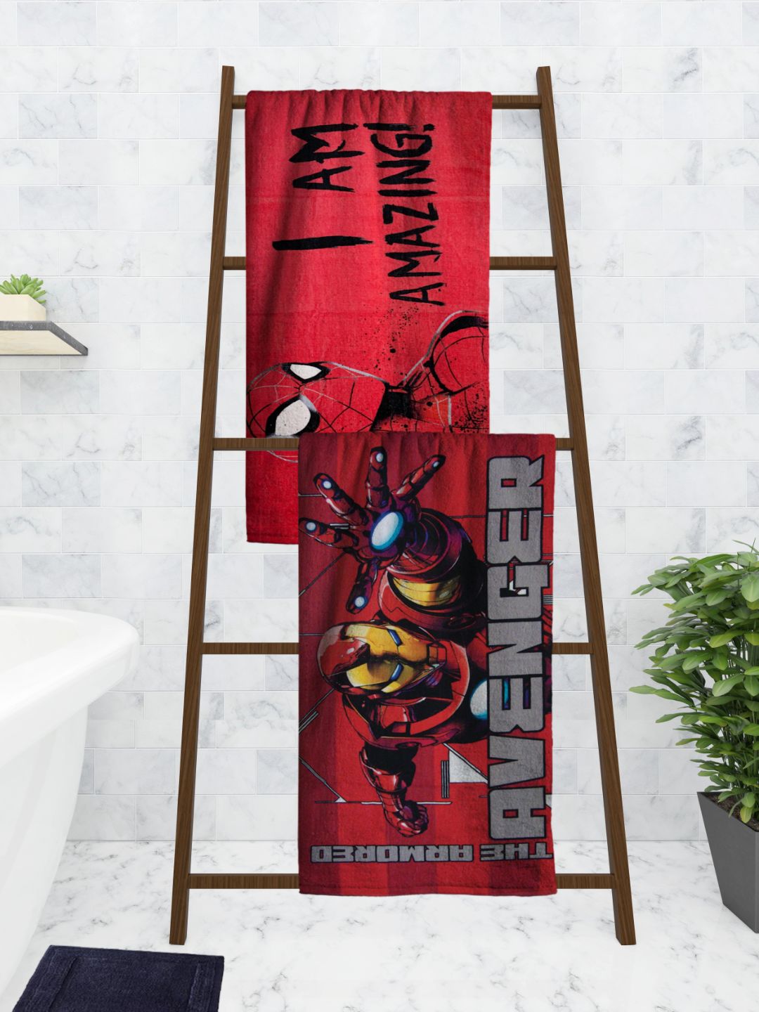 Marvel "Avengers & I Am Amazing Spiderman" Kids Bath Towel Combo - Pack of 2 by Athom Living - Athom Living