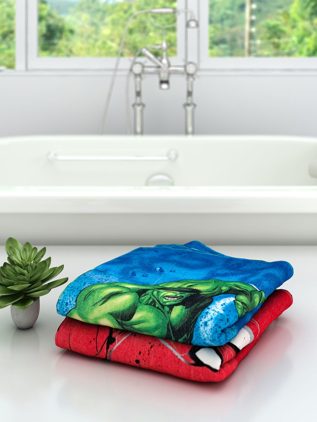 Marvel I Am Amazing Spiderman & The Hulk Kids Bath Towel Pack of 2 by Athom Living - Athom Living