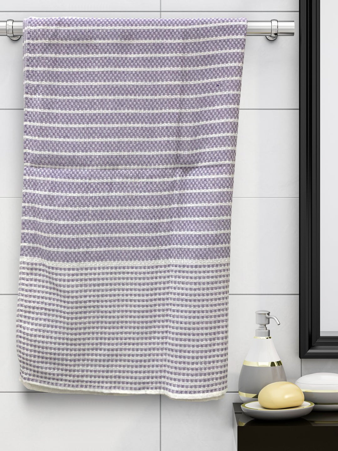 Premium Amor Violet Cotton Bath Towel by Athom Living - Athom Living