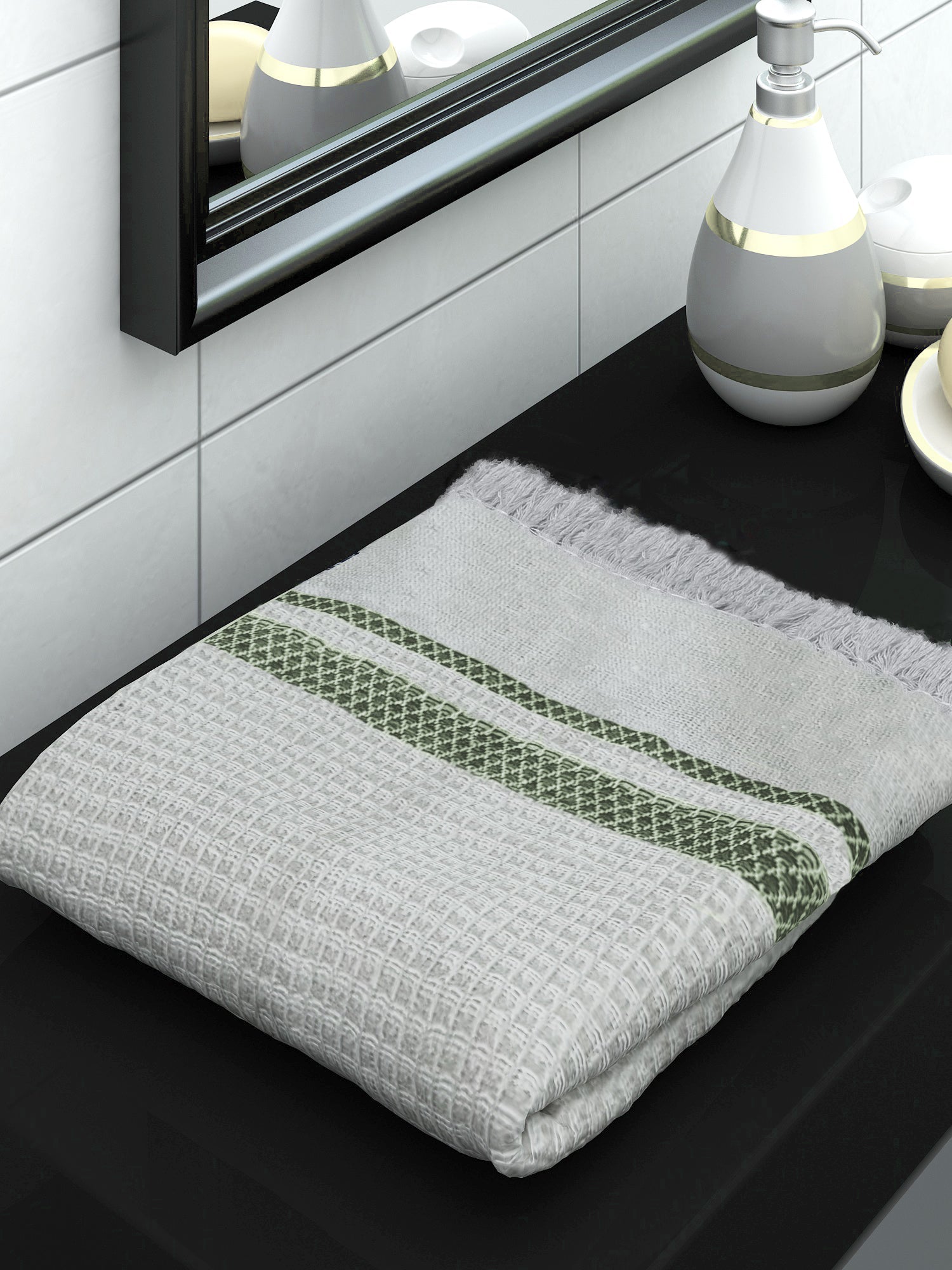 Premium Pearl White Cotton Bath Towel by Athom Living - Athom Living