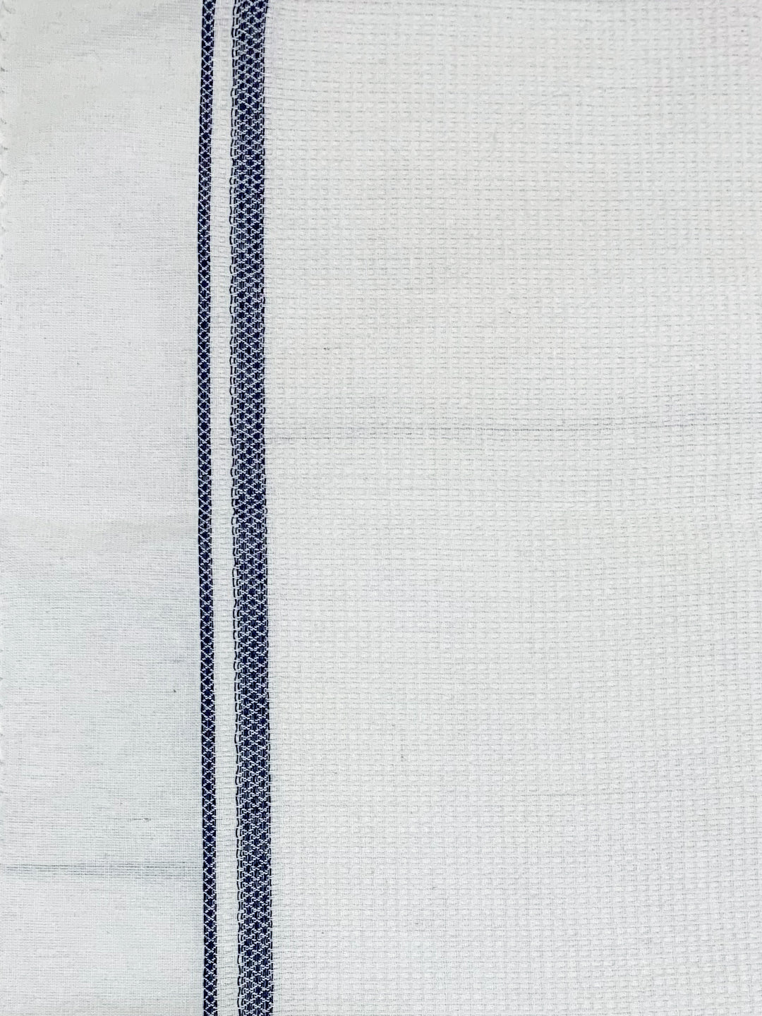 Premium Pearl White with Blue Cotton Bath Towel by Athom Living - Athom Living