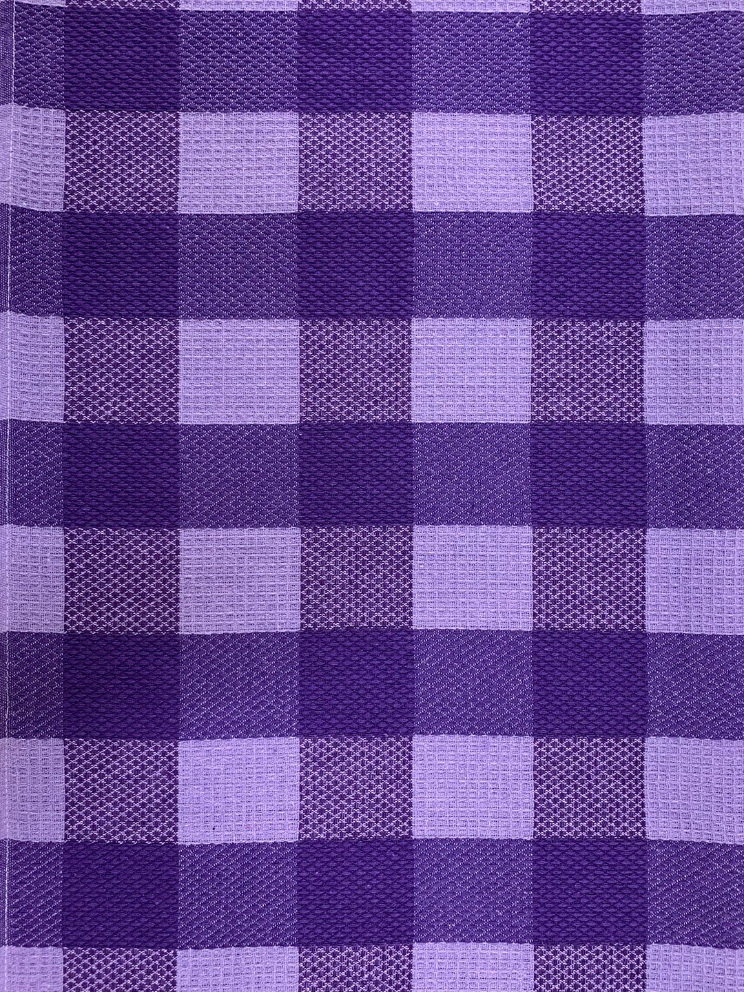 Premium Purple Cotton Bath Towel Purple Big Checks by Athom Living - Athom Living