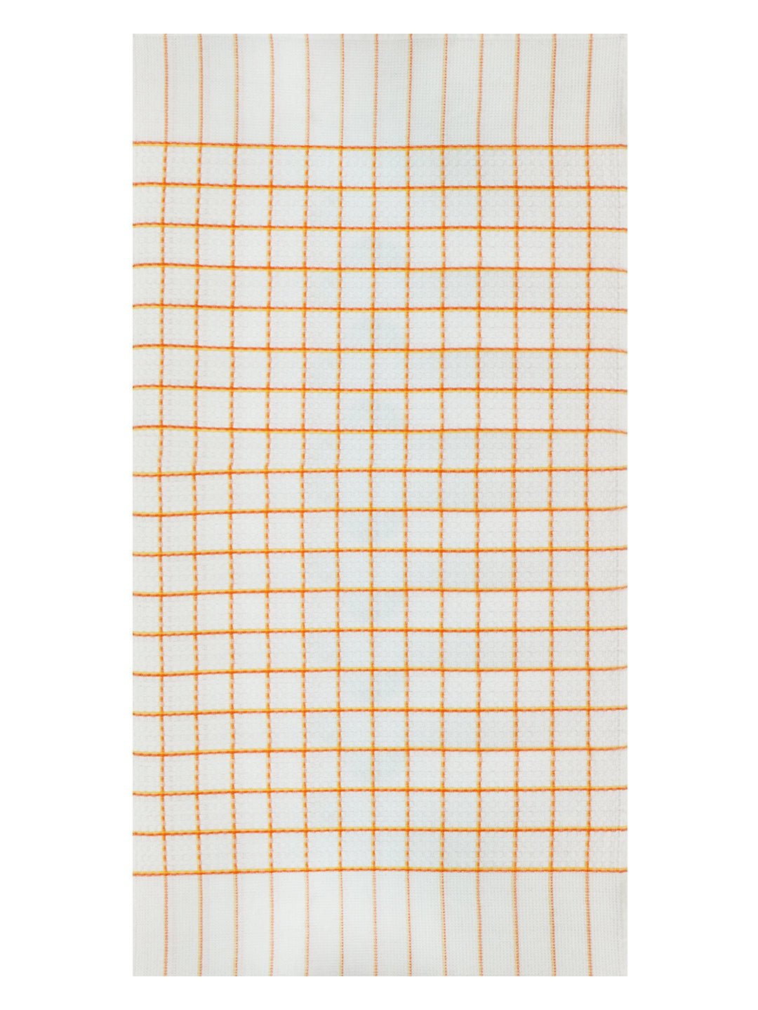 Premium White with Orange Checks Cotton Bath Towel by Athom Living - Athom Living